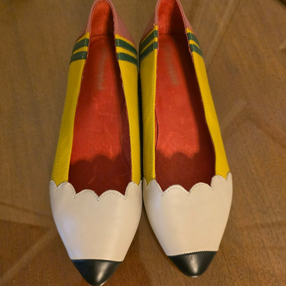 BNWOB Jeffrey Campbell Leather Multicolored Flats Size 8.5